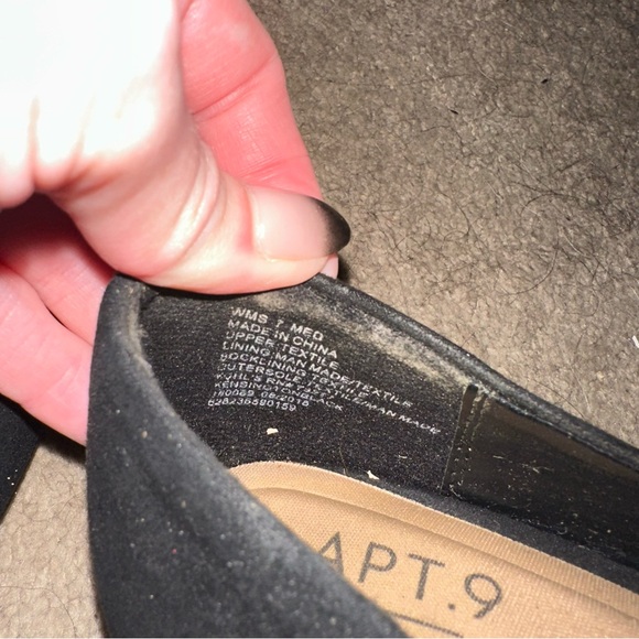 Black Rounded Toe Wedges - Picture 2 of 7